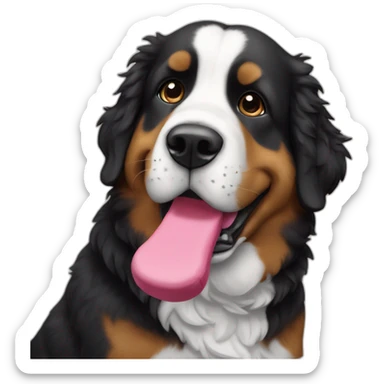 Berner sennen dog with a plushie in his mouth sticker