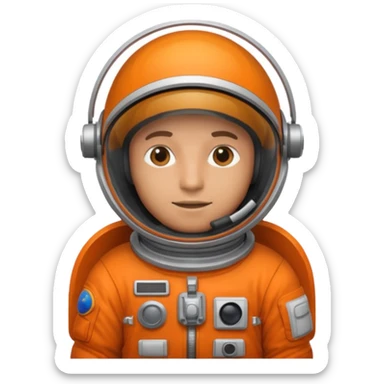 Engineer in an orange astronaut suit sticker
