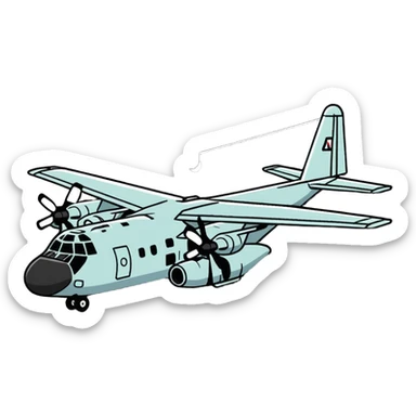 AC-130 gunship military aircraft with cannons sticker