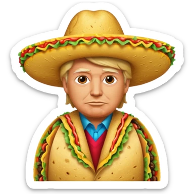 Donald trump dressed as a taco sticker