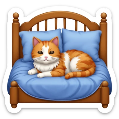 Cat in bed sticker