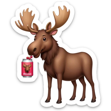 moose with berry rogue can sticker