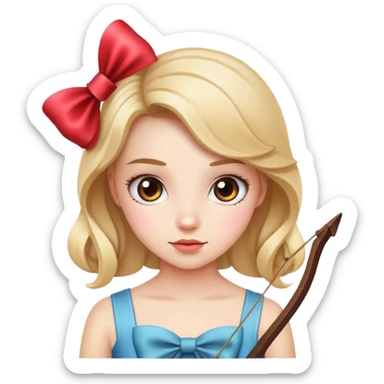 una chica con un lazo sticker