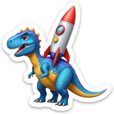 Dinosaurs with Rocket sticker