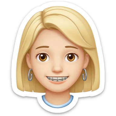 Una carita con brackets sticker