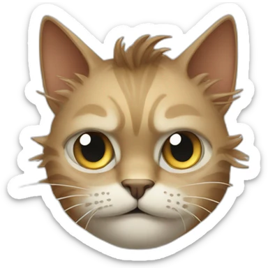 Crazy cat’s wide, expressive eyes Mohawk  sticker