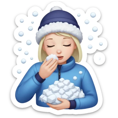 Nose smelling pile of snow sticker