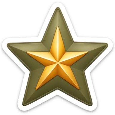 Large khaki star with rounded ends sticker