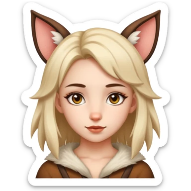 therian girl with animal ears and features sticker