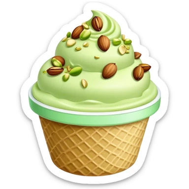Pistachio ice cream with pistachios sticker