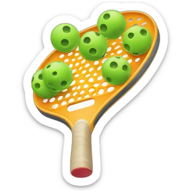 Pickleball paddle with balls sticker