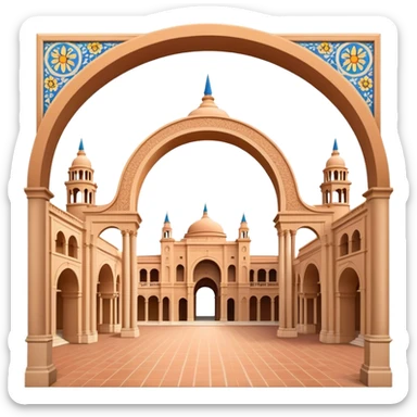 Plaza de España Landmark Emoji – Featuring its semicircular palace, grand arches, and decorative tilework. sticker