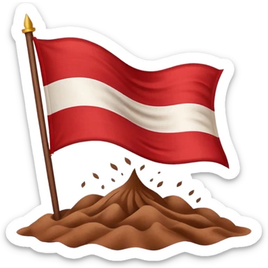 Flag being planted, dust still rising sticker