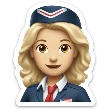 blonde flight attendant scarf american airlines  sticker