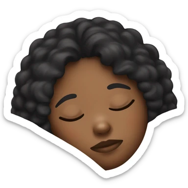 black hair girl sleeping sticker