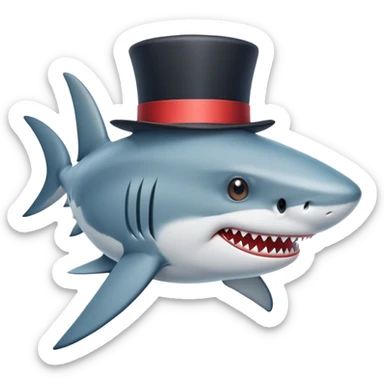 shark with tophat sticker