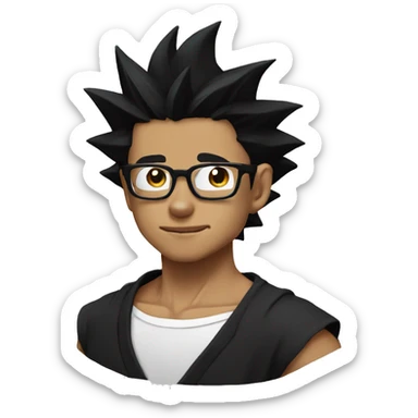 create an emoji of goku black with glasses sticker