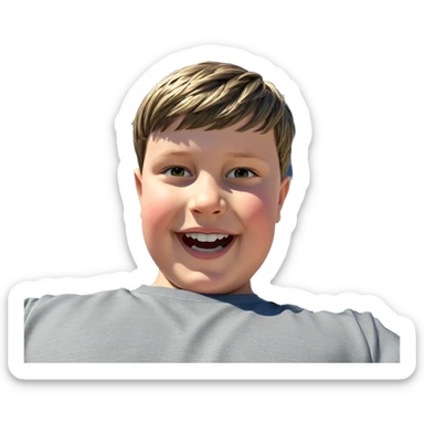 smiling boy under blue sky sticker
