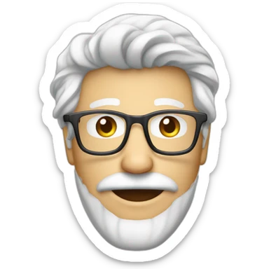 Gere um emoji de um professor jovem branco, loiro, com cabelos curtos e olhos azuis, segurando um iphone e com um quadro branco ao fundo. sticker