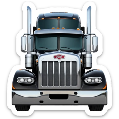 18 wheeler Peter belt facing me  sticker