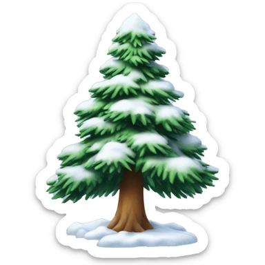 Pine tree covered in snow sticker