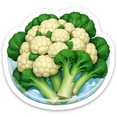 packaging bag of frozen broccoli and cauliflower sticker