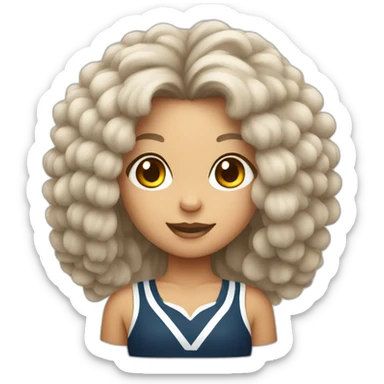 Pom pom girl with long  hair sticker