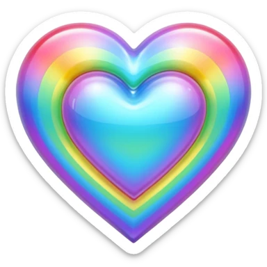 heart with a rainbow hologram sticker