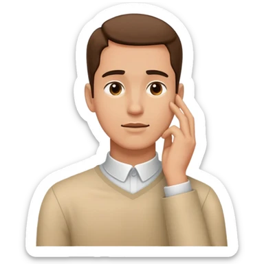 A guys when his hand on his neck  sticker