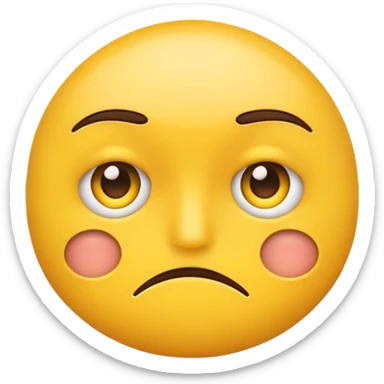 yellow default emoji face suspicious with eyes squinted flat lips  sticker