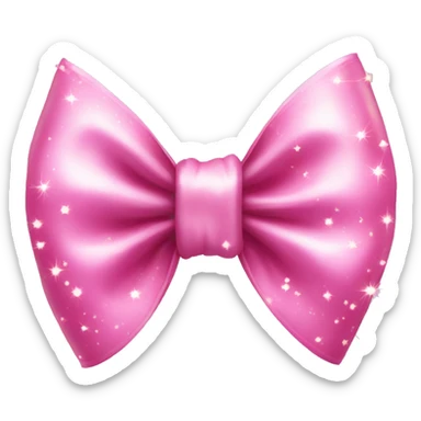 a sparkling pink bow sticker