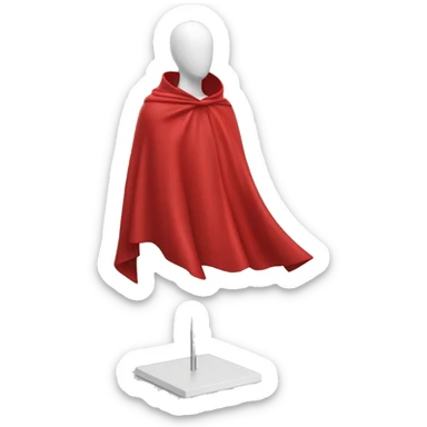 faceless mannequin flapping red cape without hood sticker
