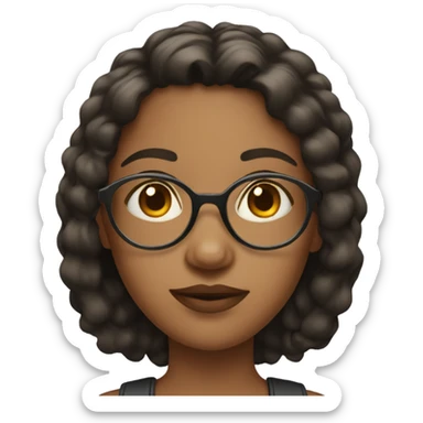 girl with a bitch face in glasses medium hair sticker