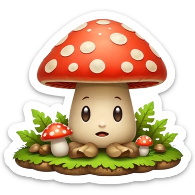 woodland spirit lying on mushroom exhausted sticker