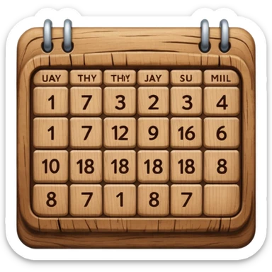 calendar wood sticker