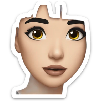 dua lipa, upclose, black hair sticker