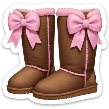 Brown Uggs With Pink Bows sticker