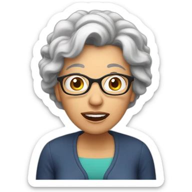 surprised older woman sticker