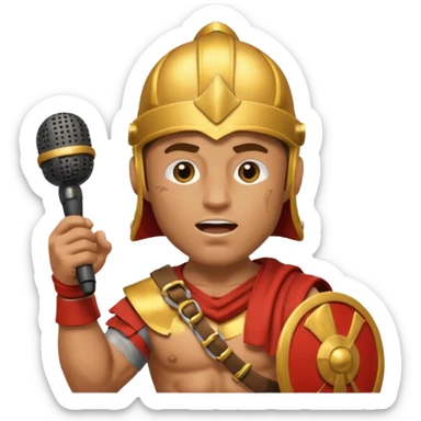 gladiator singing with micro sticker