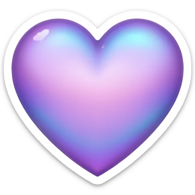 Iridescent light purple heart. sticker