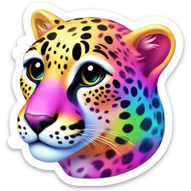lisa frank rainbow cheetah sticker