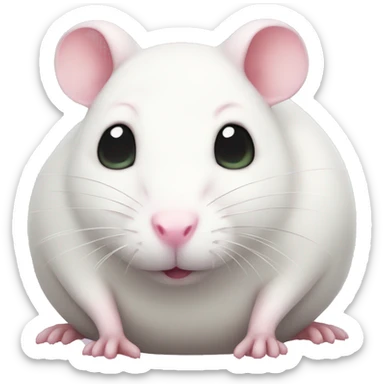 Fat white rat with pink eyes cute anime sticker