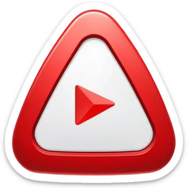 YouTube logo, red play button with white play triangle inside sticker