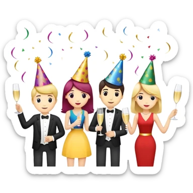 confetti party sticker