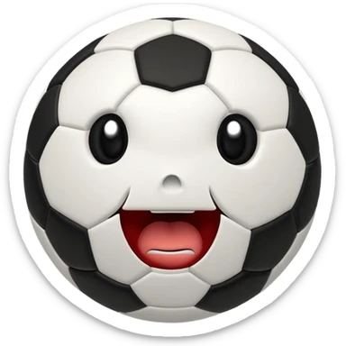 BALON DE FUTBOL CON CARAS ASOMBRO sticker