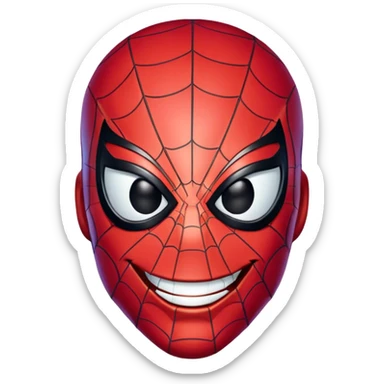 spiderman face with smile sticker