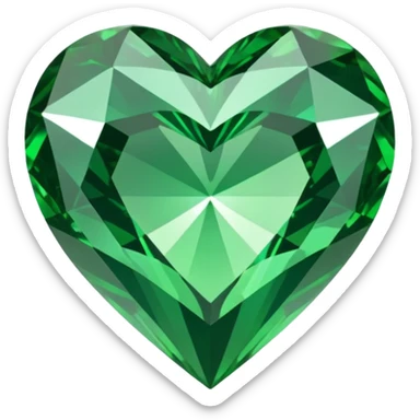 green diamond heart sticker