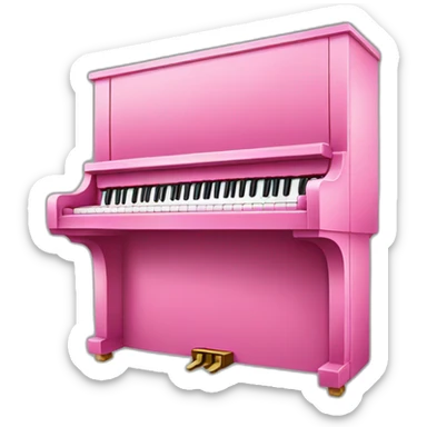 pink piano sticker