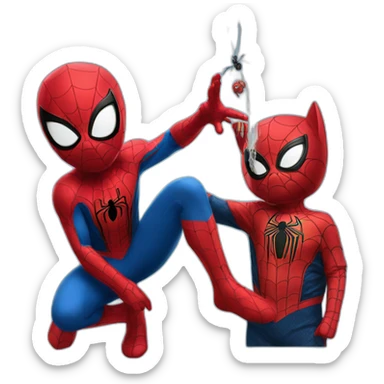 hello kity with spider man  sticker