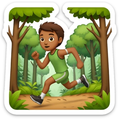 the letter X running around in the woods having an adventure sticker